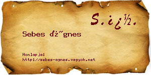 Sebes Ágnes névjegykártya
